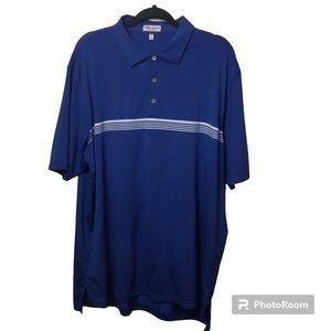 Peter Millar Summer Comfort blue short sleeve polo shirt. XL